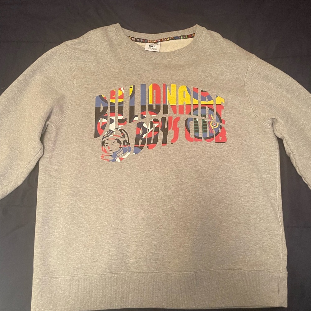 Billionaire Boys Club Multicolor Logo Gray Crewneck Sweater